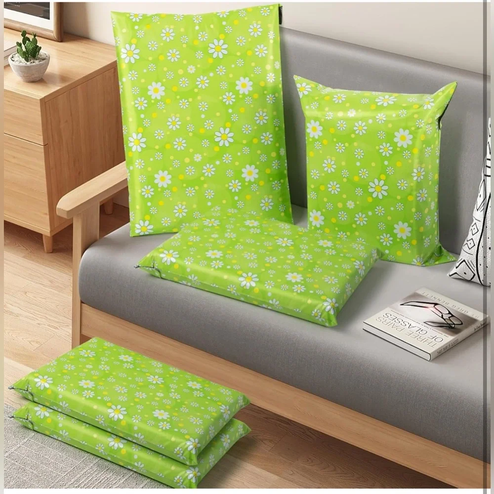 20- 10 x 13 large daisy light green poly bags for shipping